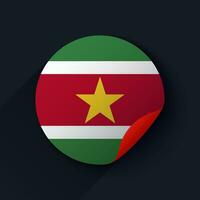 Suriname Flag Sticker Vector Illustration