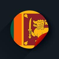 Sri Lanka Flag Sticker Vector Illustration