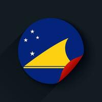 tokelau bandera pegatina vector ilustración