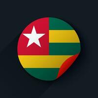 Togo Flag Sticker Vector Illustration