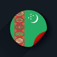 Turkmenistán bandera pegatina vector ilustración