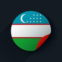 Uzbekistan Flag Sticker Vector Illustration