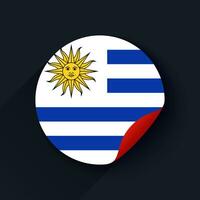 Uruguay Flag Sticker Vector Illustration