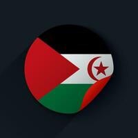 Western Sahara Flag Sticker Vector Illustration