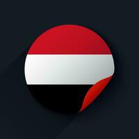 Yemen Flag Sticker Vector Illustration