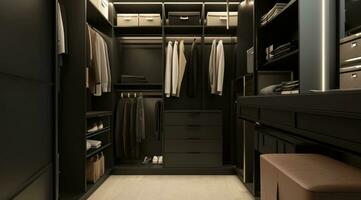 AI generated a minimalist style closet design ideas photo