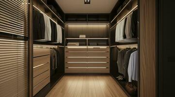 AI generated a minimalist style closet design ideas photo