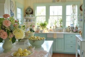 AI generated Cottage Chic Easter Kitchen photo