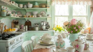 AI generated Cottage Chic Easter Kitchen photo