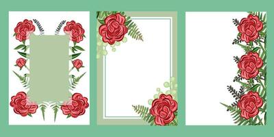 Wedding template with peonis. vector