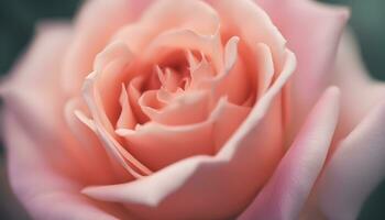 ai generado un cerca arriba de un rosado Rosa con un borroso antecedentes foto