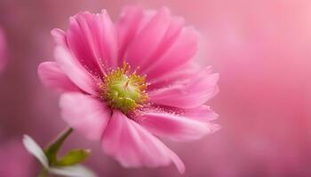 AI generated pink cosmos flower with blurred background photo