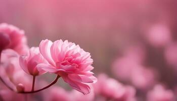 AI generated pink flowers are shown in front of a blurred background photo