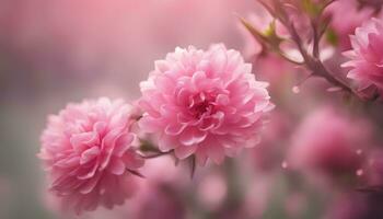 AI generated pink flowers on a pink background photo