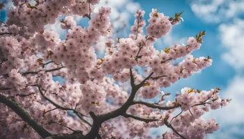 AI generated a close up of a cherry blossom tree photo