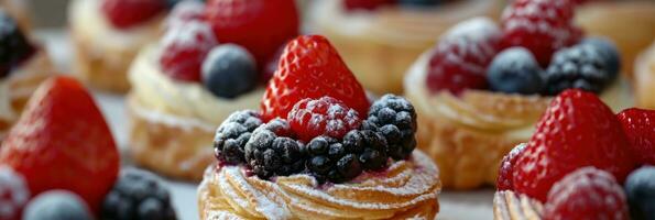 AI generated fresh pastry berry pastry photo