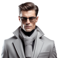 AI generated Young stylish man posing isolated on transparent background png