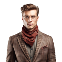 AI generated Young stylish man posing isolated on transparent background png