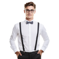 AI generated Young stylish man posing isolated on transparent background png