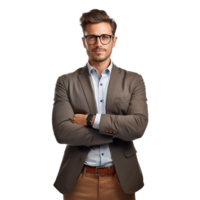 AI generated Young stylish man posing isolated on transparent background png