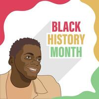 negro historia meses vibrante silueta de africano americano mujer vector