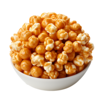 ai generato caramello soffio Mais Popcorn png isolato su trasparente sfondo