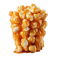 ai generiert Karamell Puff Mais Popcorn png isoliert auf transparent Hintergrund