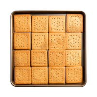 ai gegenereerd bakken vel met Graham crackers PNG geïsoleerd Aan transparant achtergrond