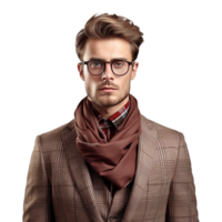 AI generated Young stylish man posing isolated on transparent background png