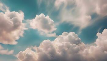 AI generated clouds in the sky with a blue sky background photo