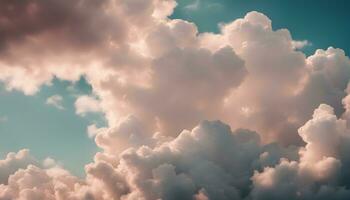 ai generado nubes en el cielo con un azul cielo antecedentes foto