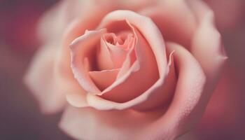 AI generated a close up of a pink rose with blurred background photo