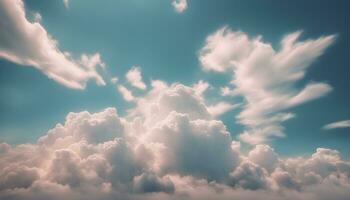 AI generated clouds in the sky with a blue sky background photo