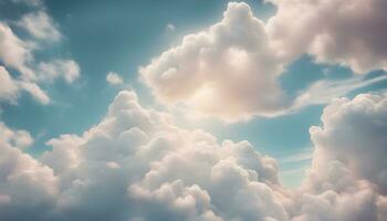 AI generated clouds in the sky with a bright sun shining through photo