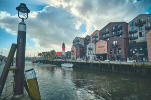 modernized harbour in Husum, northern Germany photo