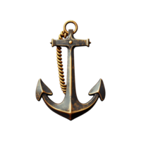 AI generated Ship Anchor isolated on transparent background png