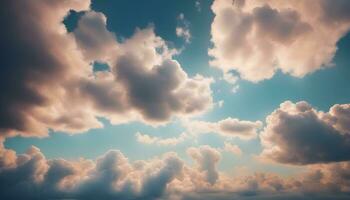 AI generated clouds over the ocean with a blue sky photo