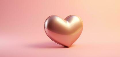 AI generated an empty gold heart on a pink background photo