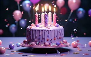 AI generated birthday cake birthday celebration photo