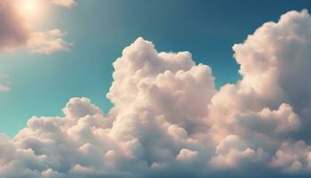 ai generado nubes en el cielo con el Dom brillante mediante foto
