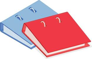 Isometric Binders with Binder Clips vector