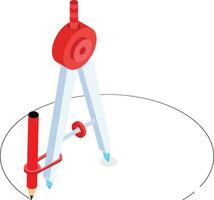 compass guiding a pencil to draw a flawless circle vector