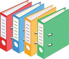 Isometric Stacked Binders with Papers vector