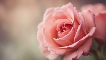 AI generated a close up of a pink rose with blurred background photo