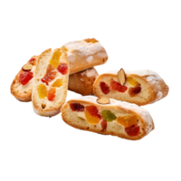 AI generated Candied fruits and nut filled cantucci cookies png isolated on transparent background