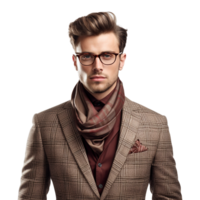 ai generado joven elegante hombre posando aislado en transparente antecedentes png