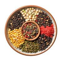 AI generated Assorted peppercorns png isolated on transparent background