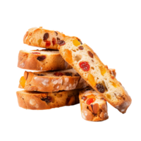 ai gerado cristalizado frutas e noz preenchidas cantucci biscoitos png isolado em transparente fundo