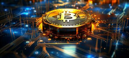 AI generated Digital Currency Exploration BTC Bitcoin and Crypto Finance Innovation photo