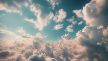 AI generated clouds in the sky with blue sky background photo